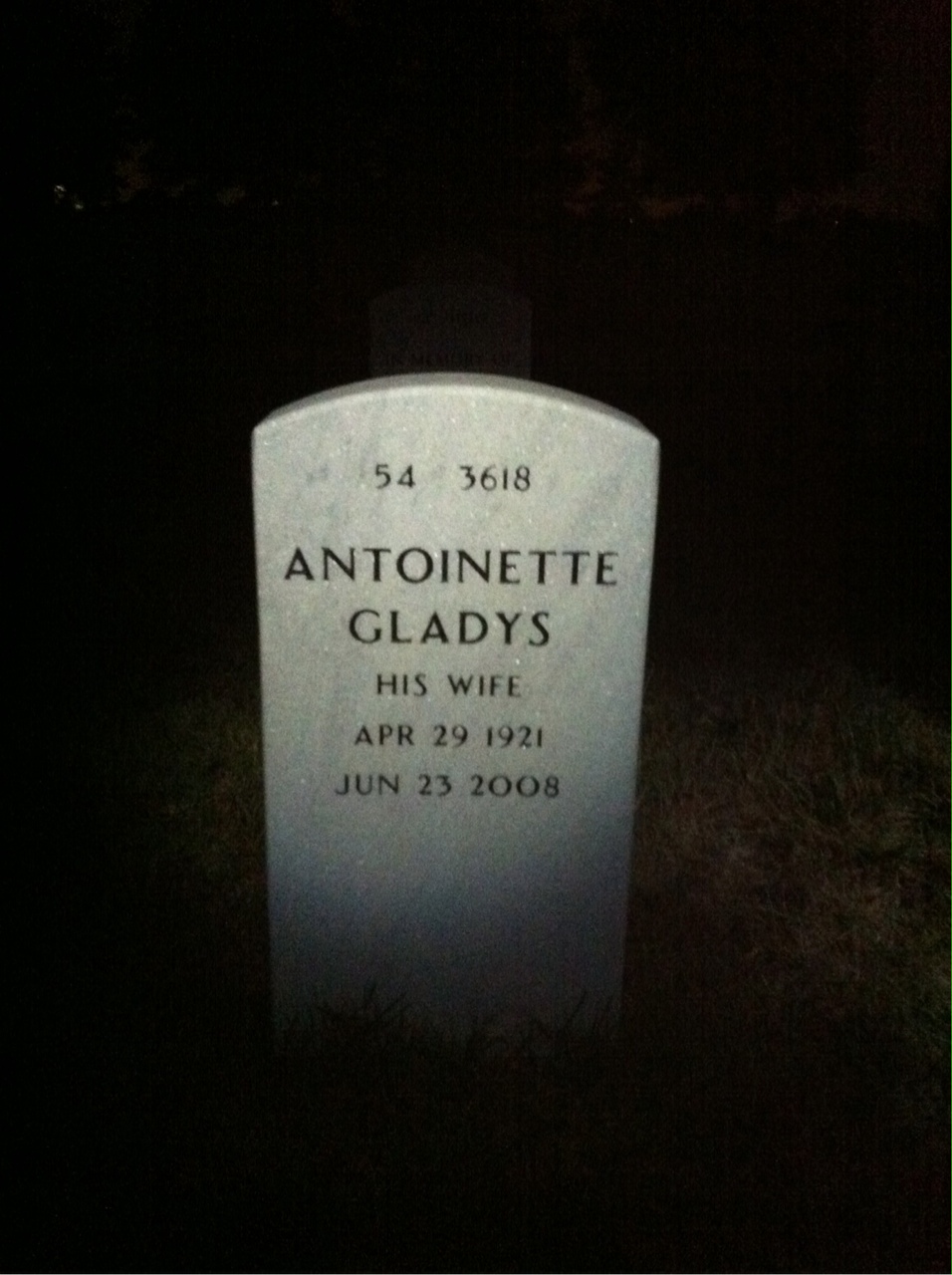 Back of headstone — George Matta