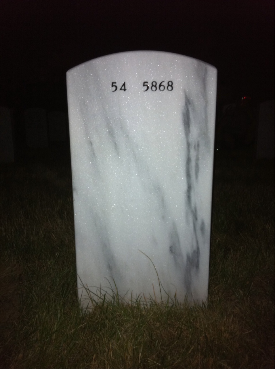 Back of headstone — Carl Lane