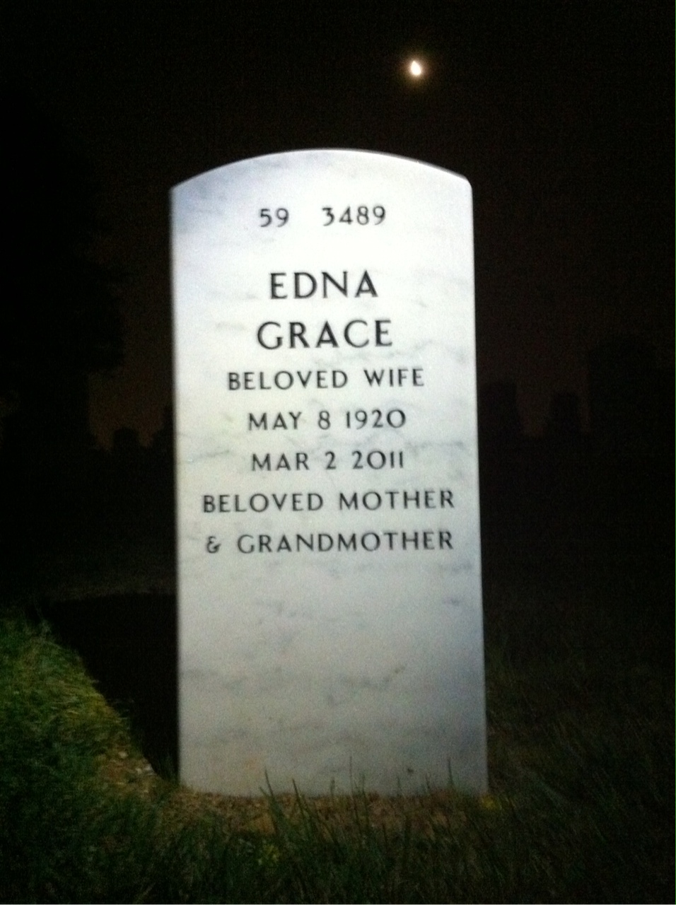 Back of headstone — William Carey
