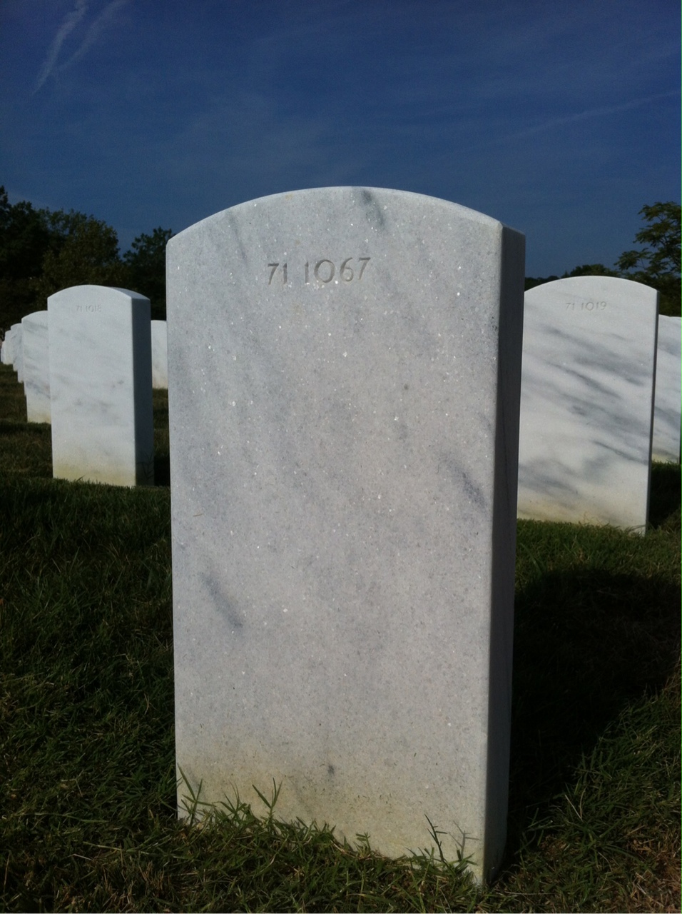 Back of headstone — Wesley Eugene Treon