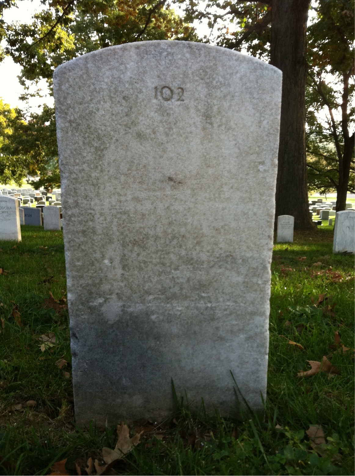 Back of headstone — Everett Myers