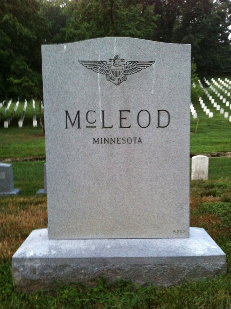 Back of headstone — Jane Mcleod