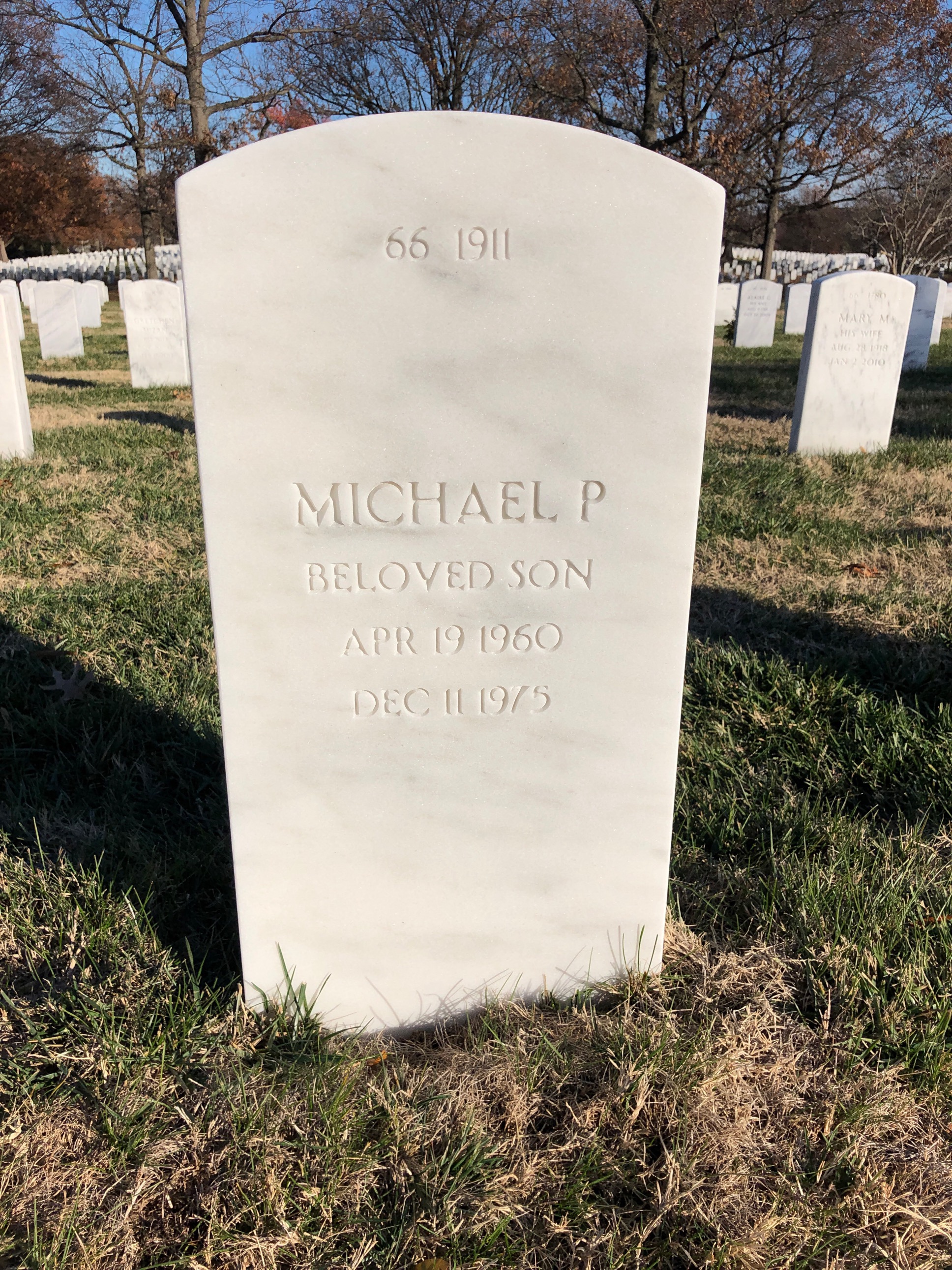Back of headstone — Allen Montecino