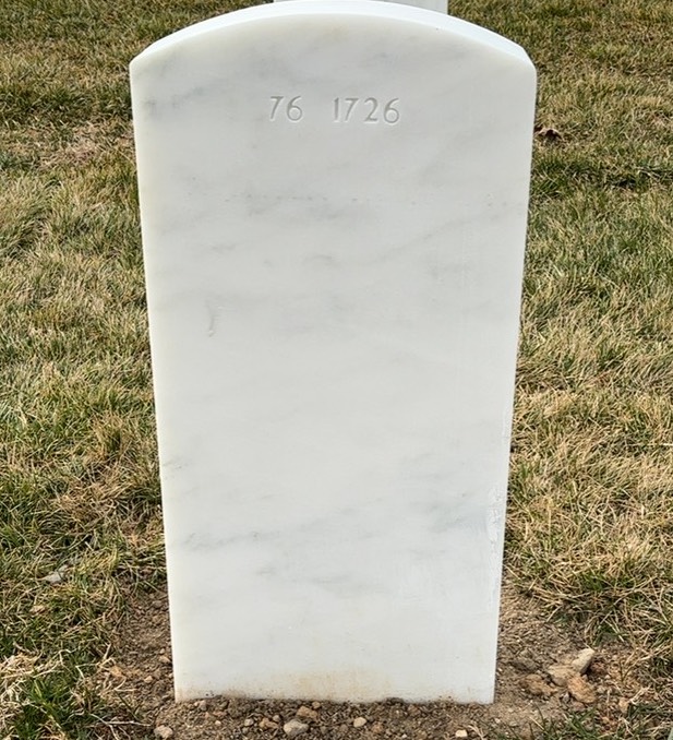 Back of headstone — Donald Vanemburgh Graf