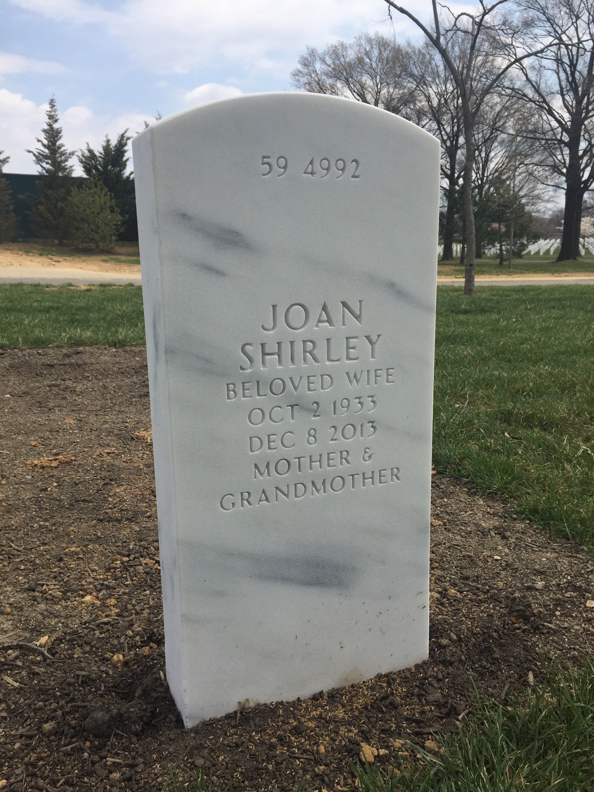 Back of headstone — Richard Morin