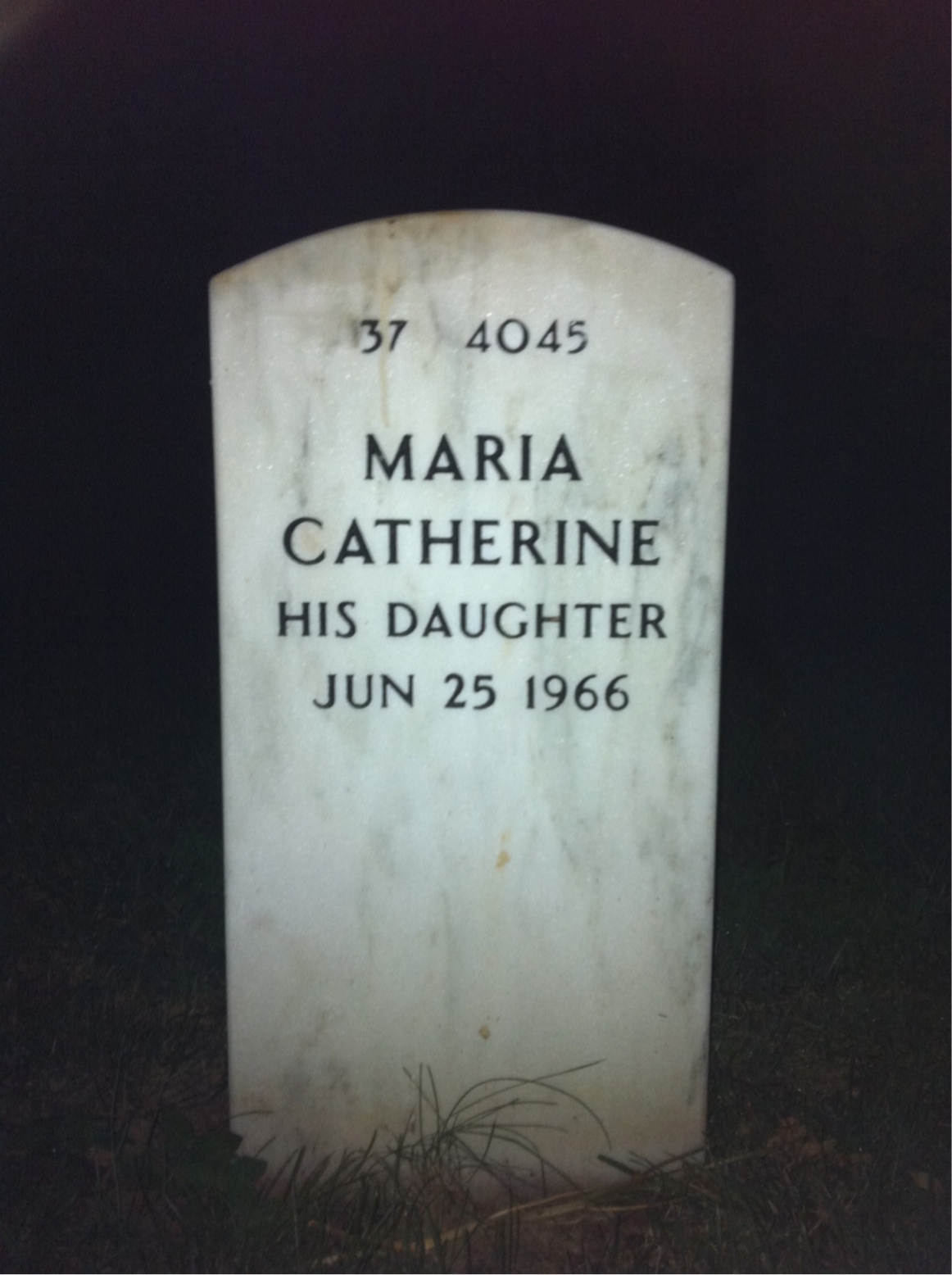 Back of headstone — Albert Senteio