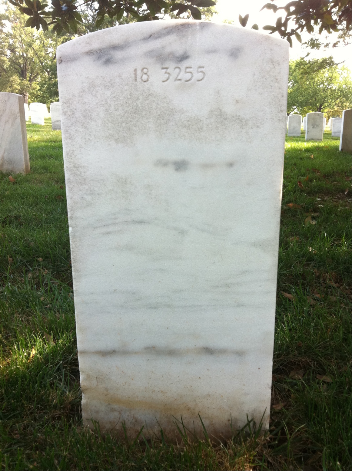 Back of headstone — William Baker