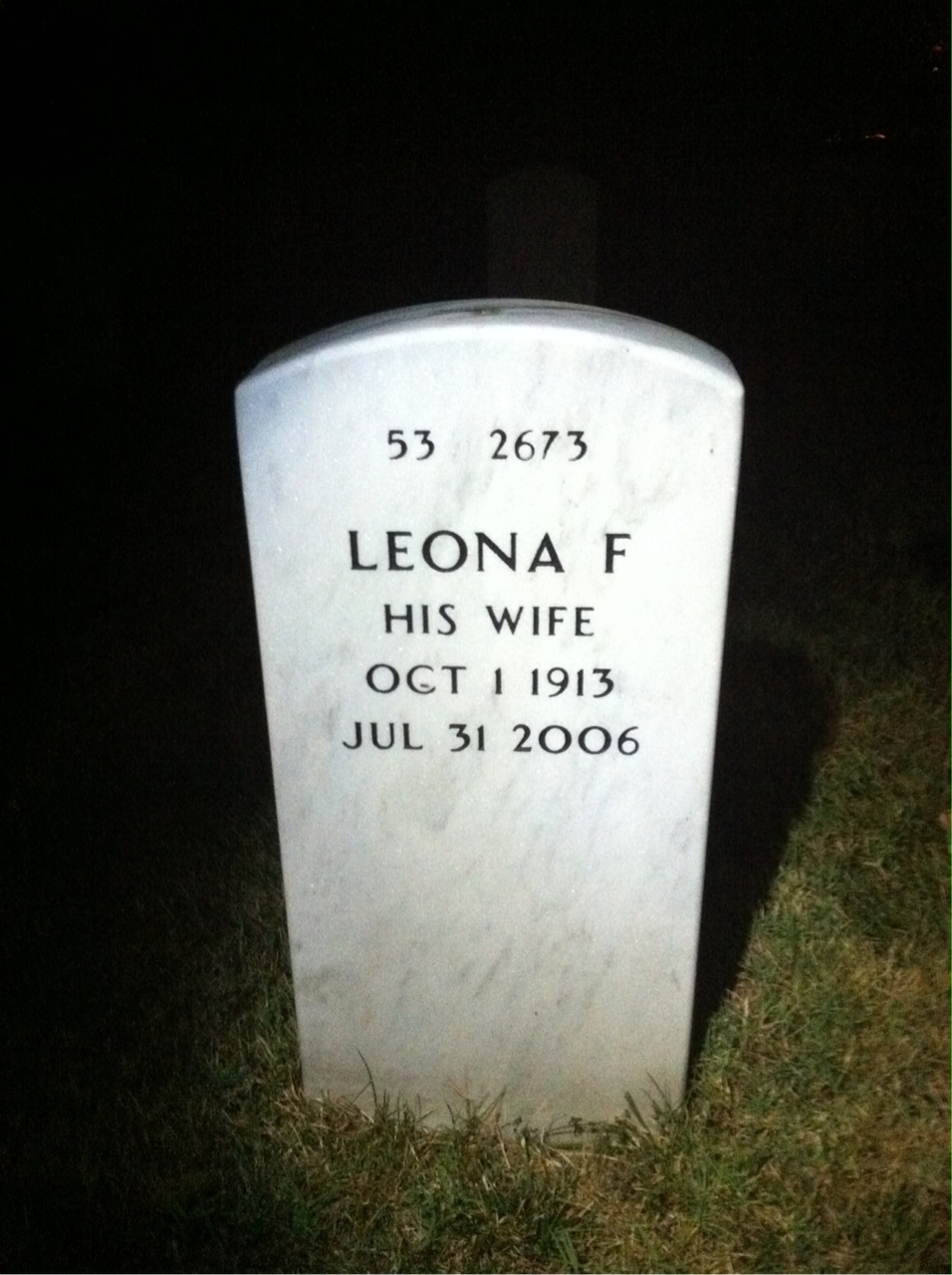 Back of headstone — Ernest Bell