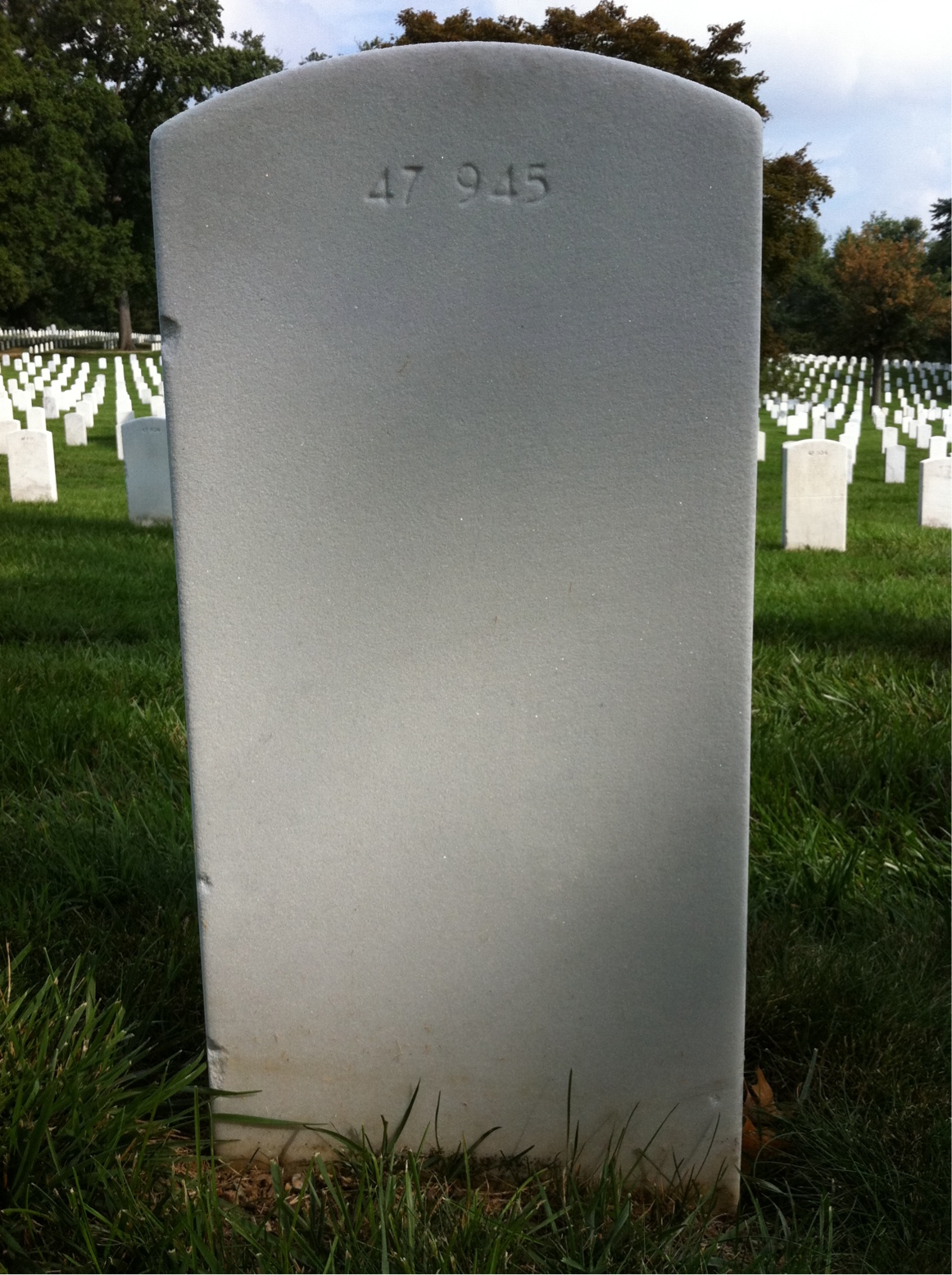 Back of headstone — Ronald Baker