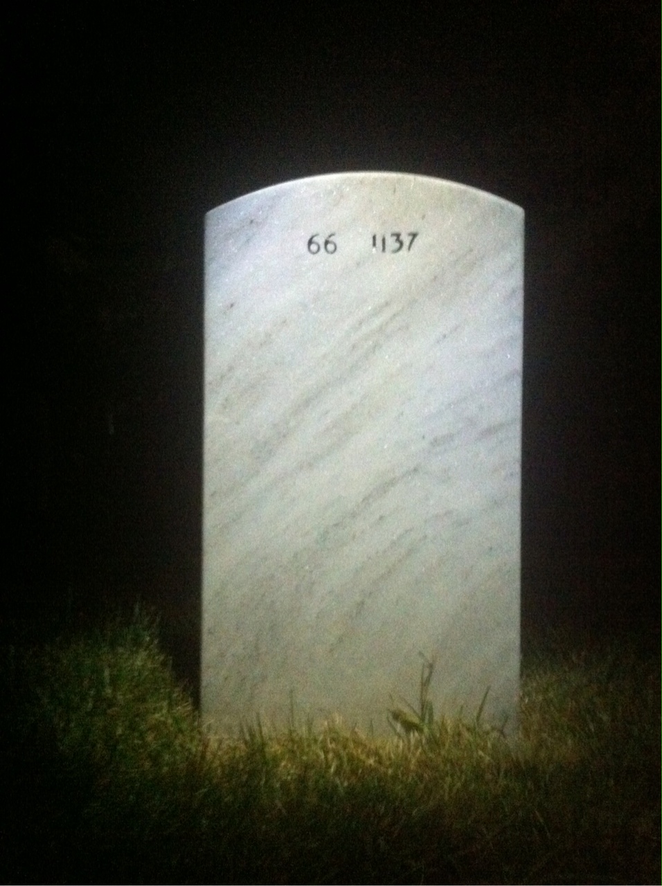 Back of headstone — William Bush