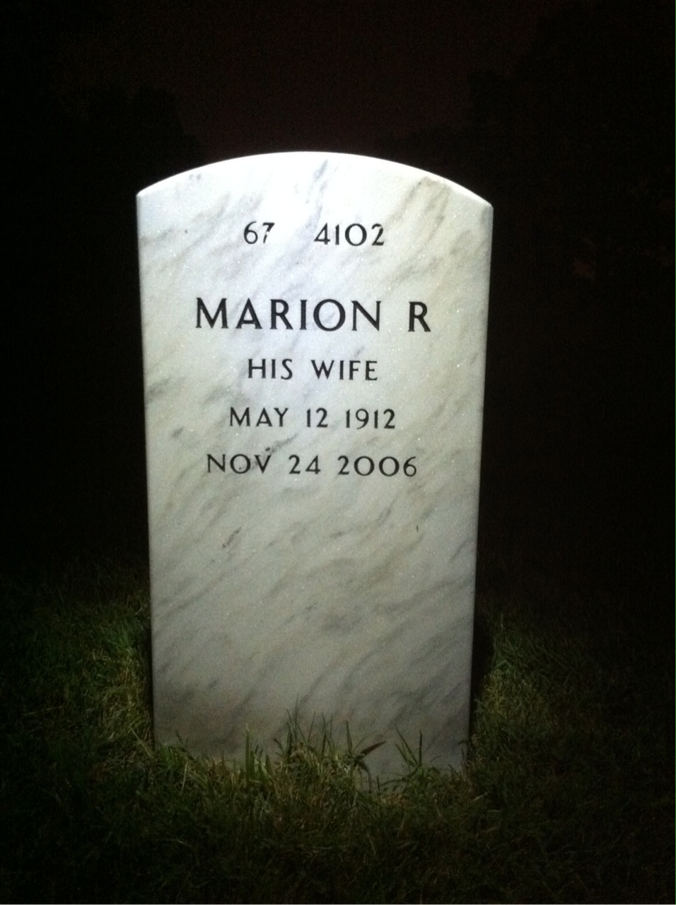 Back of headstone — Marvin Beardsley