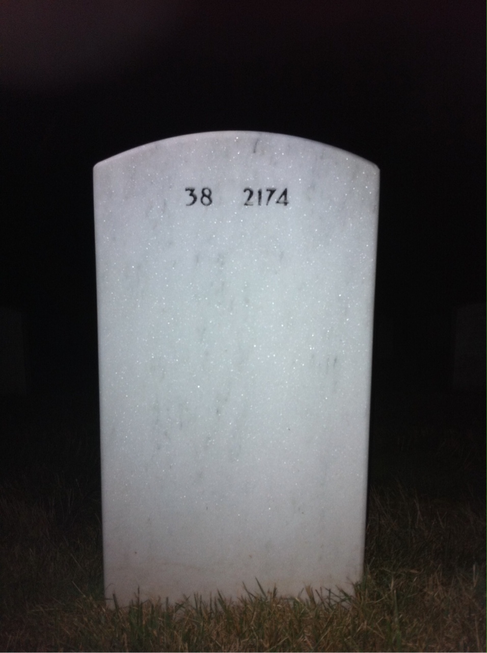 Back of headstone — Fred Collins