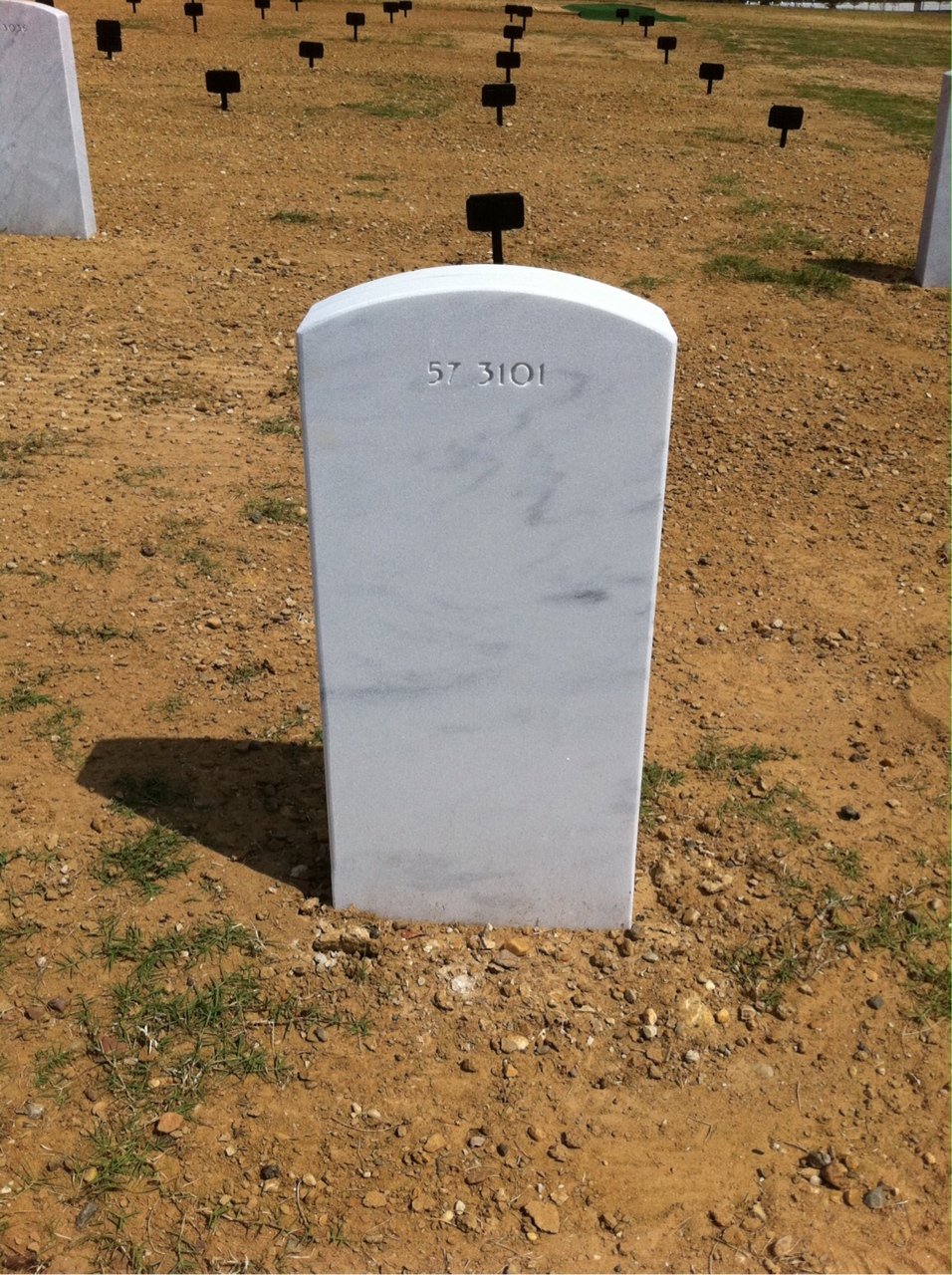 Back of headstone — George A May