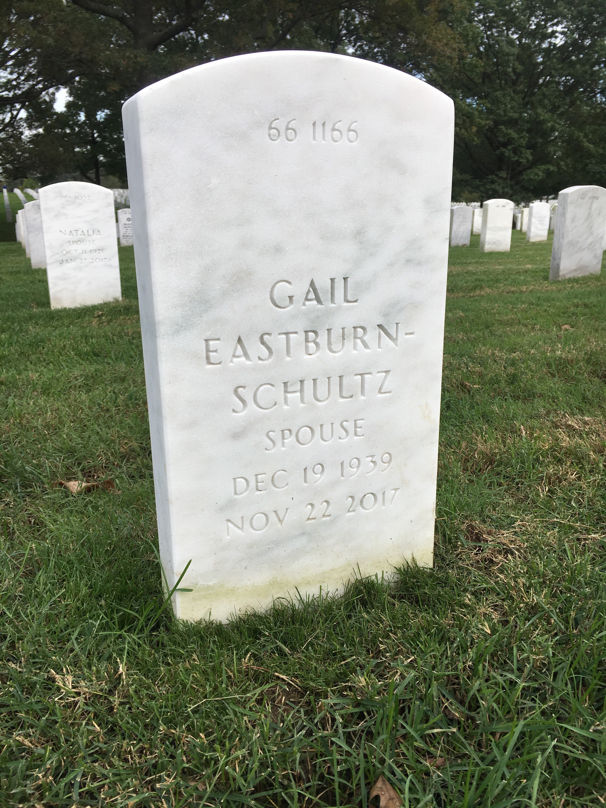 Back of headstone — Arthur Schultz