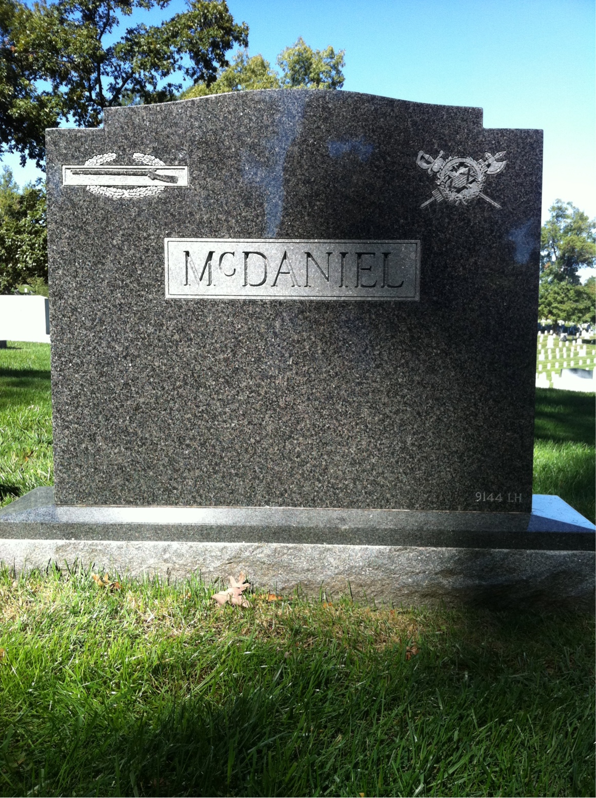 Back of headstone — Edward Mcdaniel