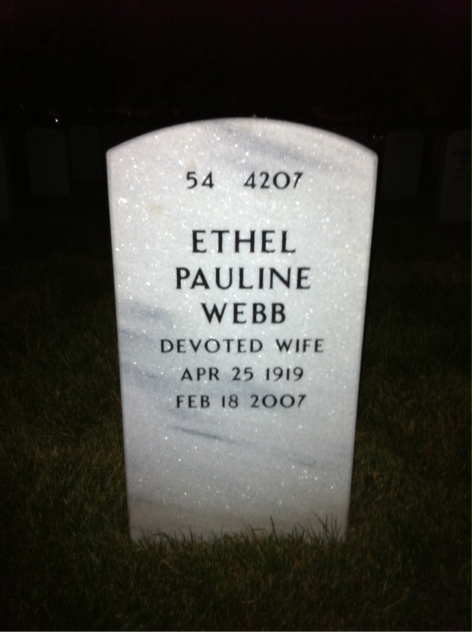 Back of headstone — David Graf