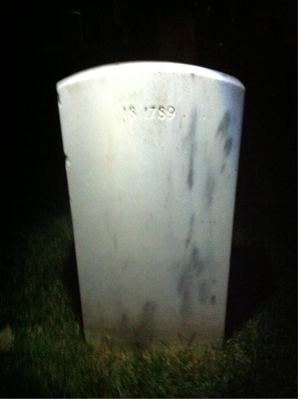 Back of headstone — Isaac Middleton