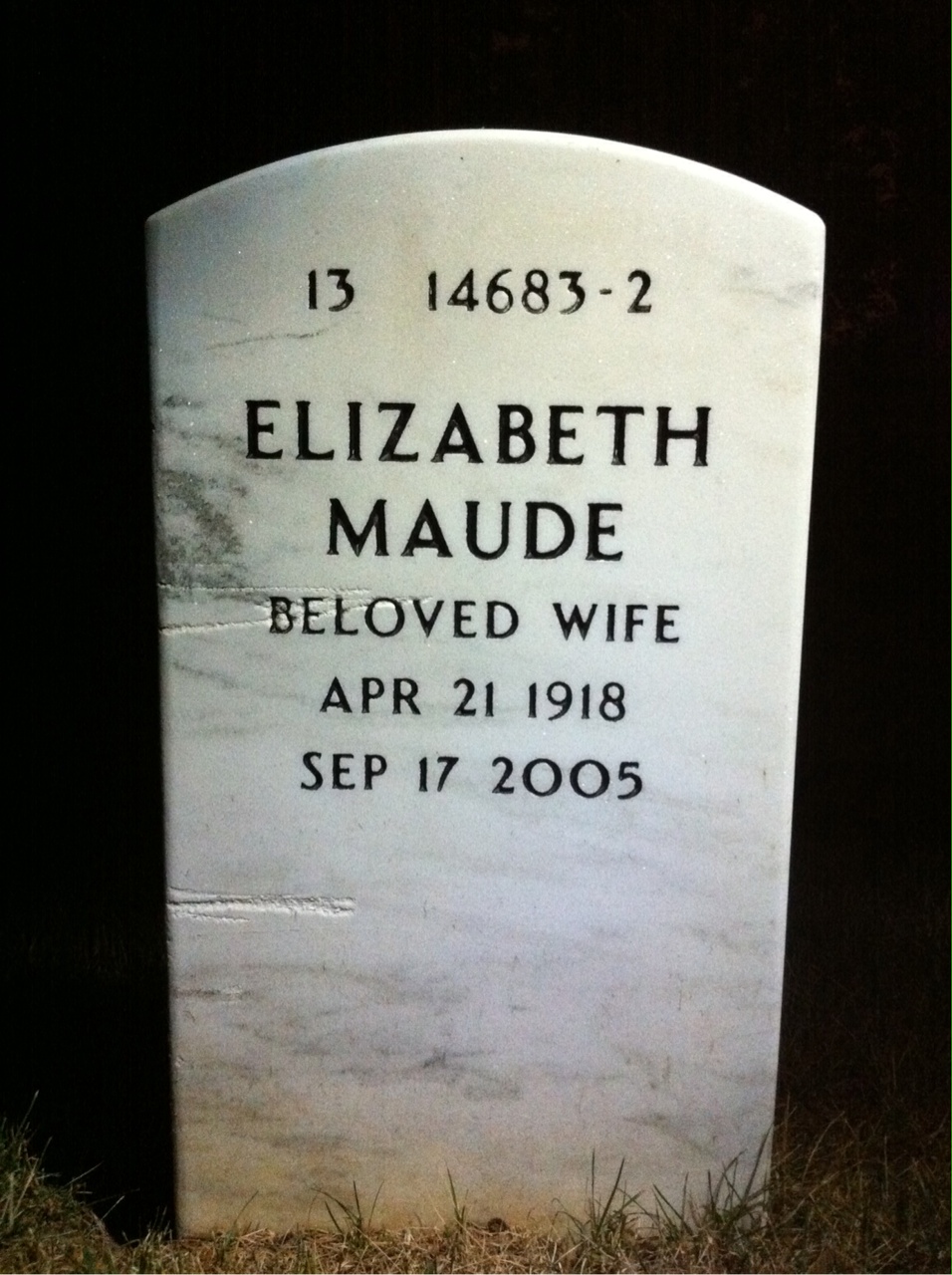 Back of headstone — Dorsey Anderson
