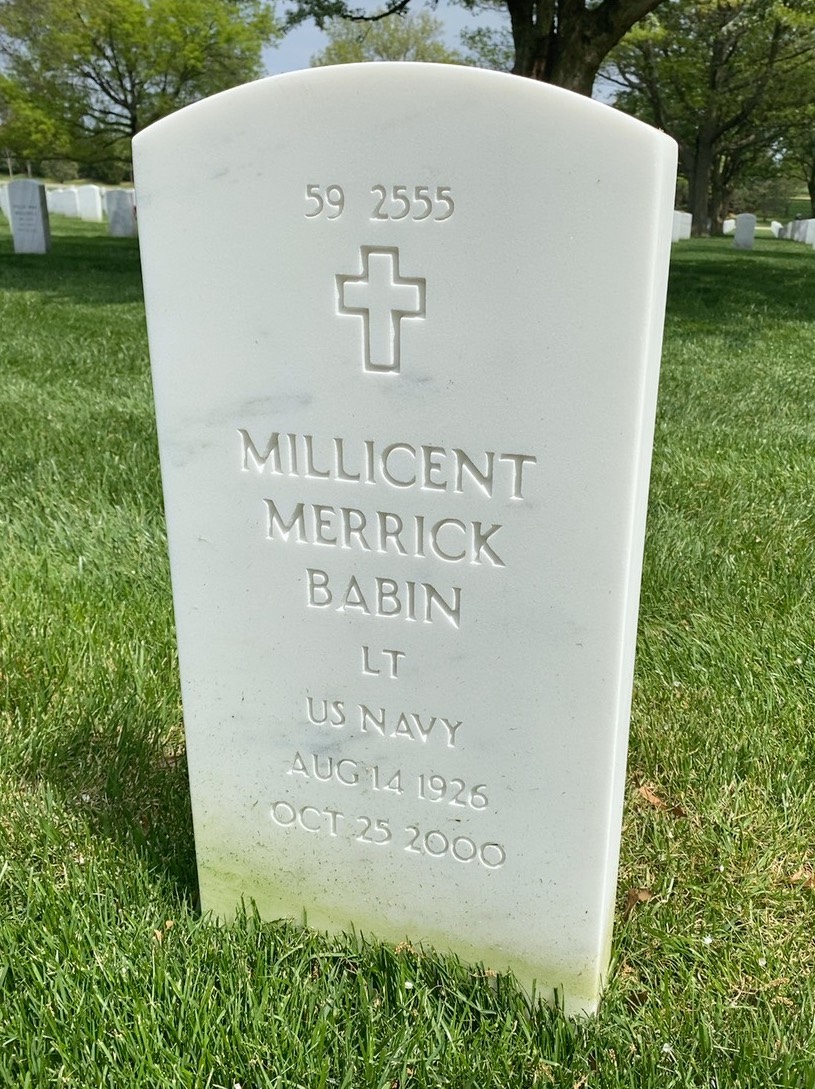 Back of headstone — Millicent Babin