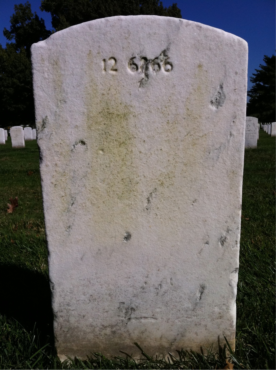 Back of headstone — Newton Ball