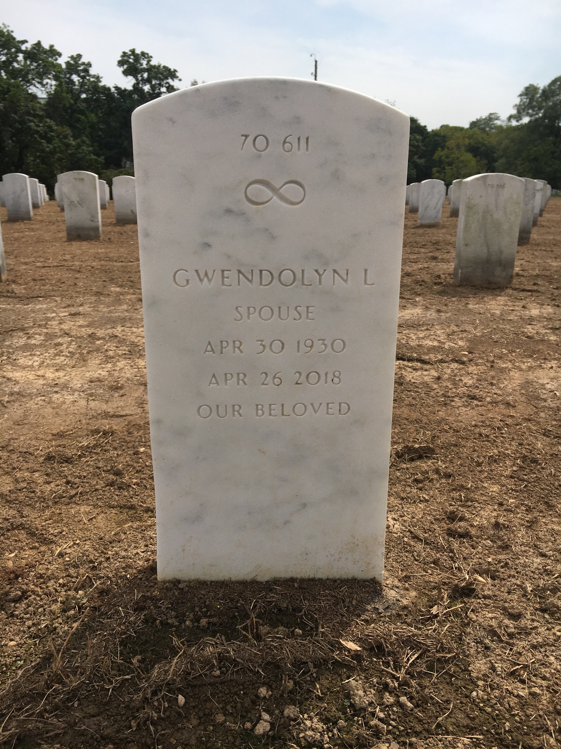 Back of headstone — Calvin Moore