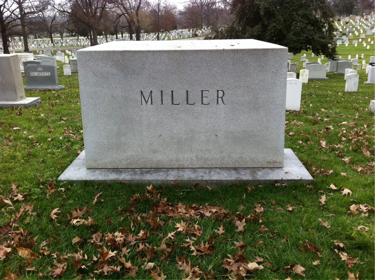 Back of headstone — Richard Miller