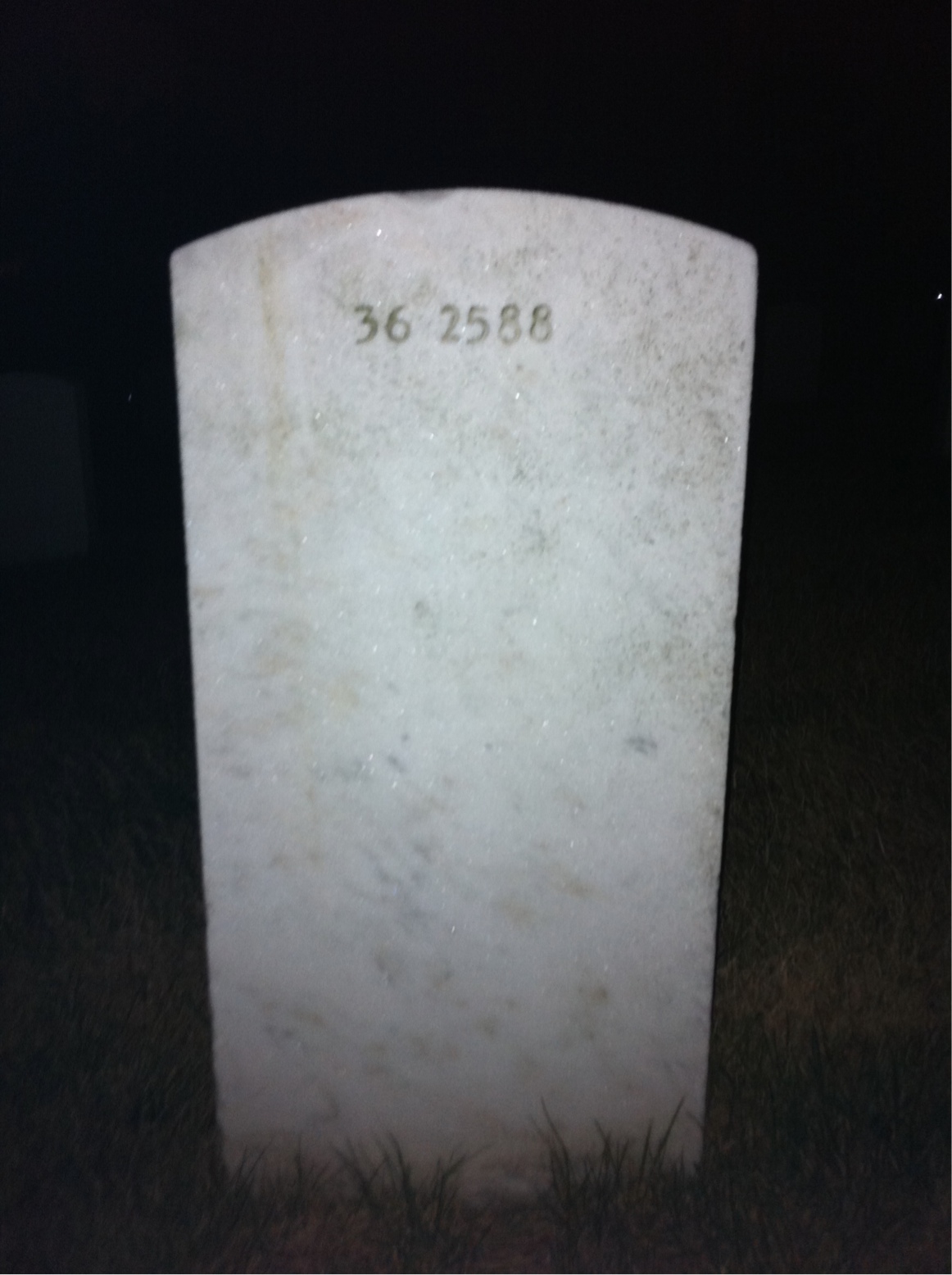 Back of headstone — James Avary