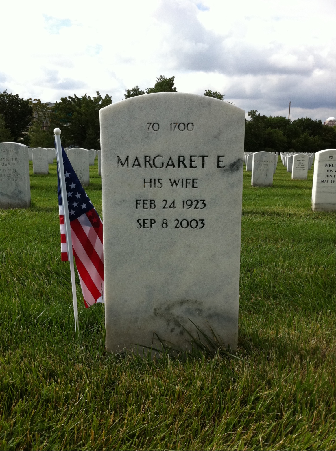 Back of headstone — Robert Bacharach