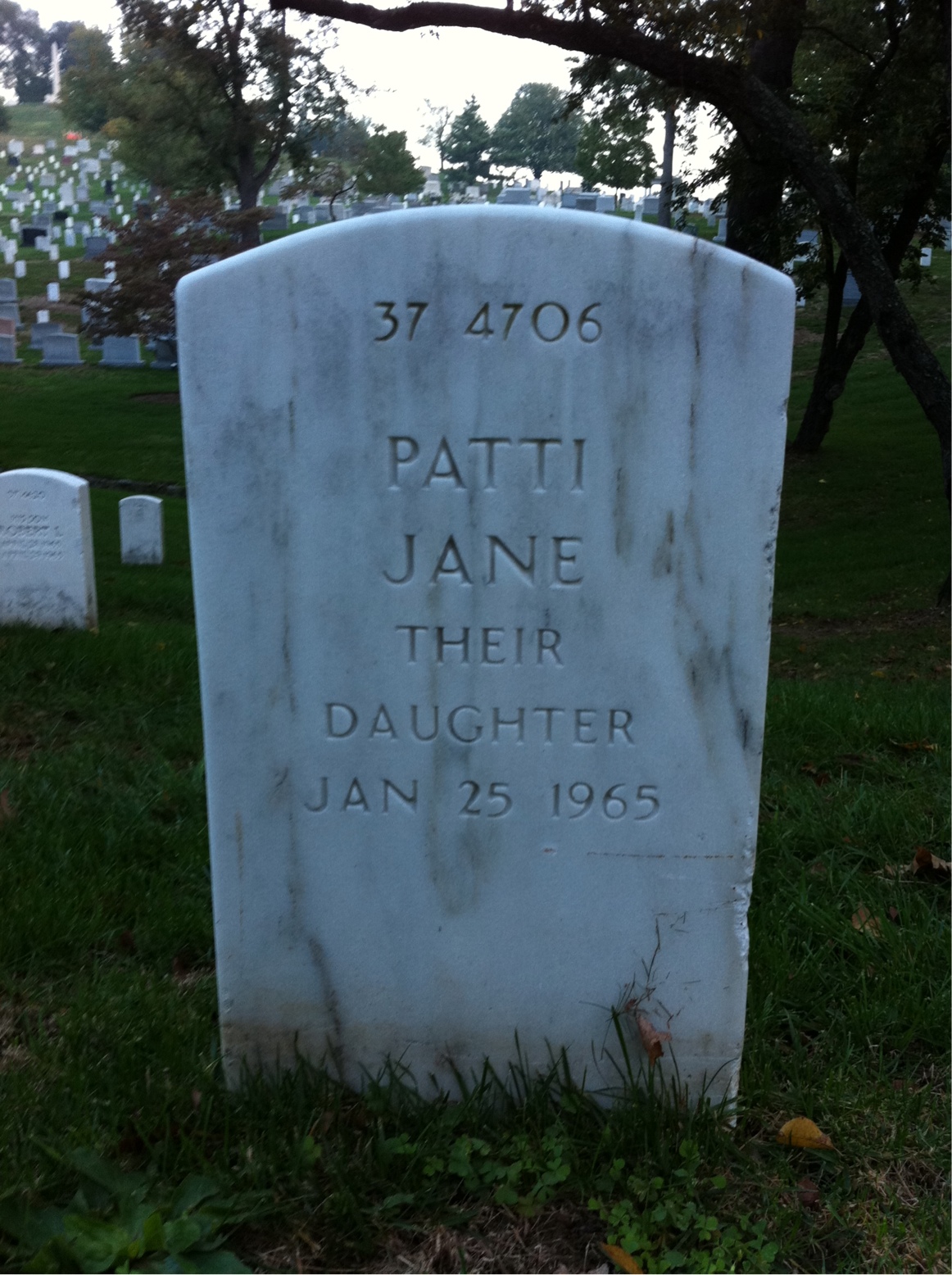 Back of headstone — Patti Acree