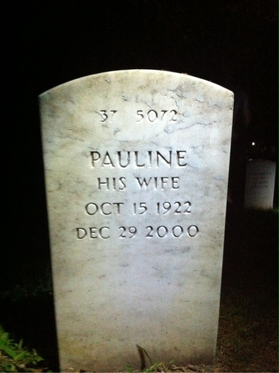 Back of headstone — Joseph Breen