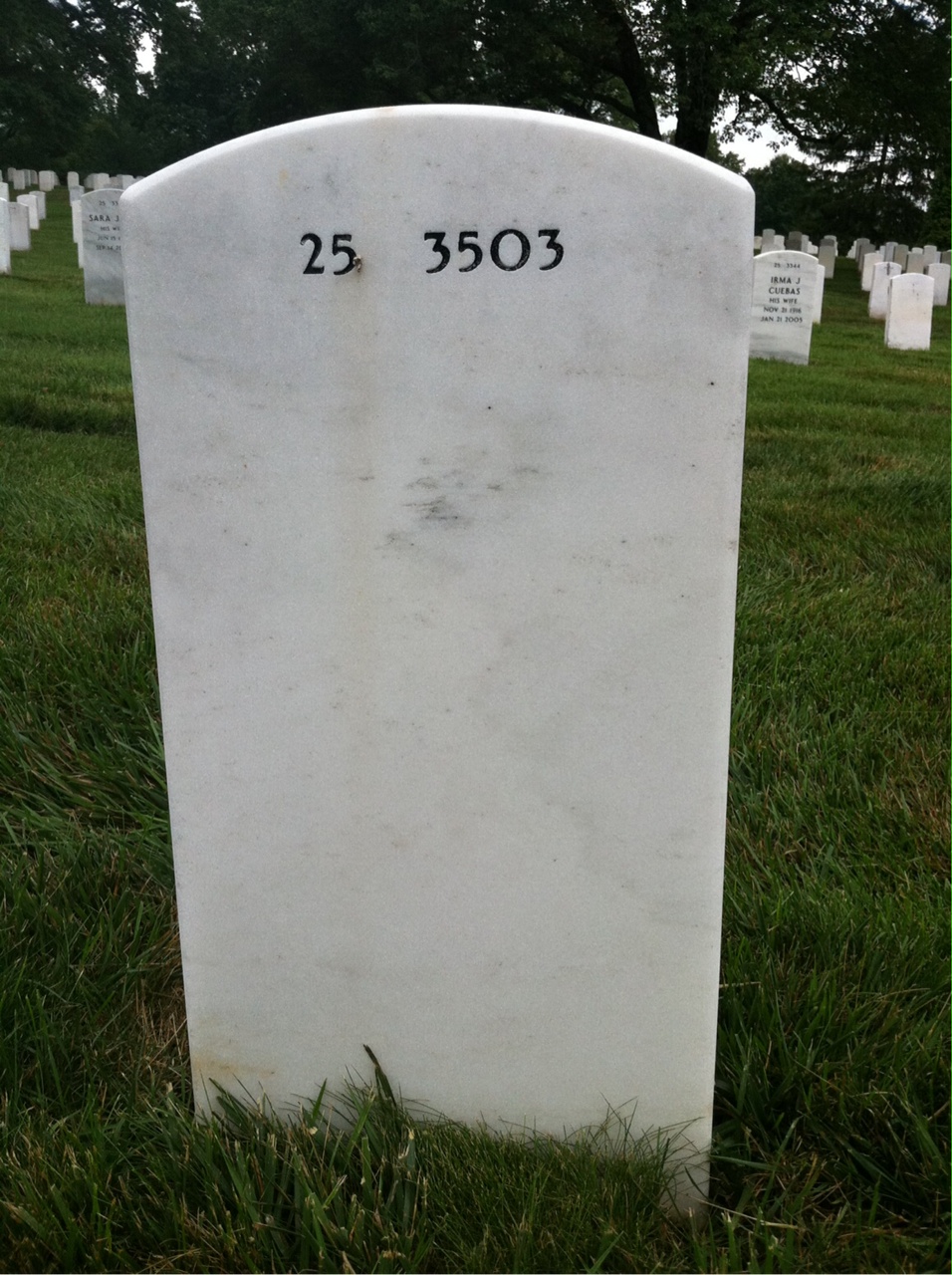 Back of headstone — Earl Owens