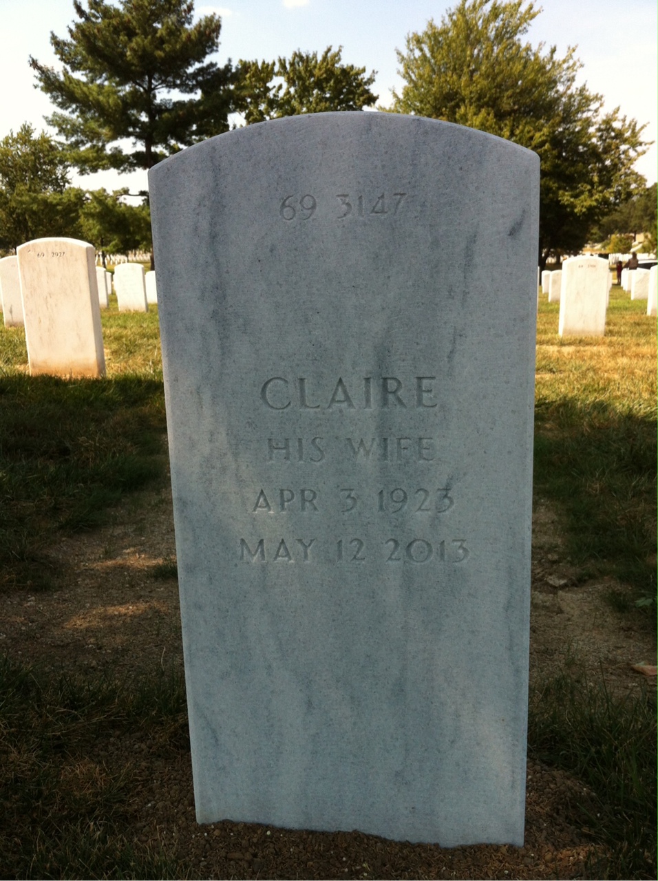 Back of headstone — William Berglund