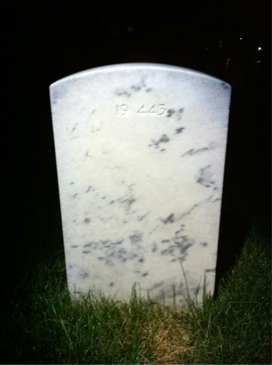 Back of headstone — George Allen