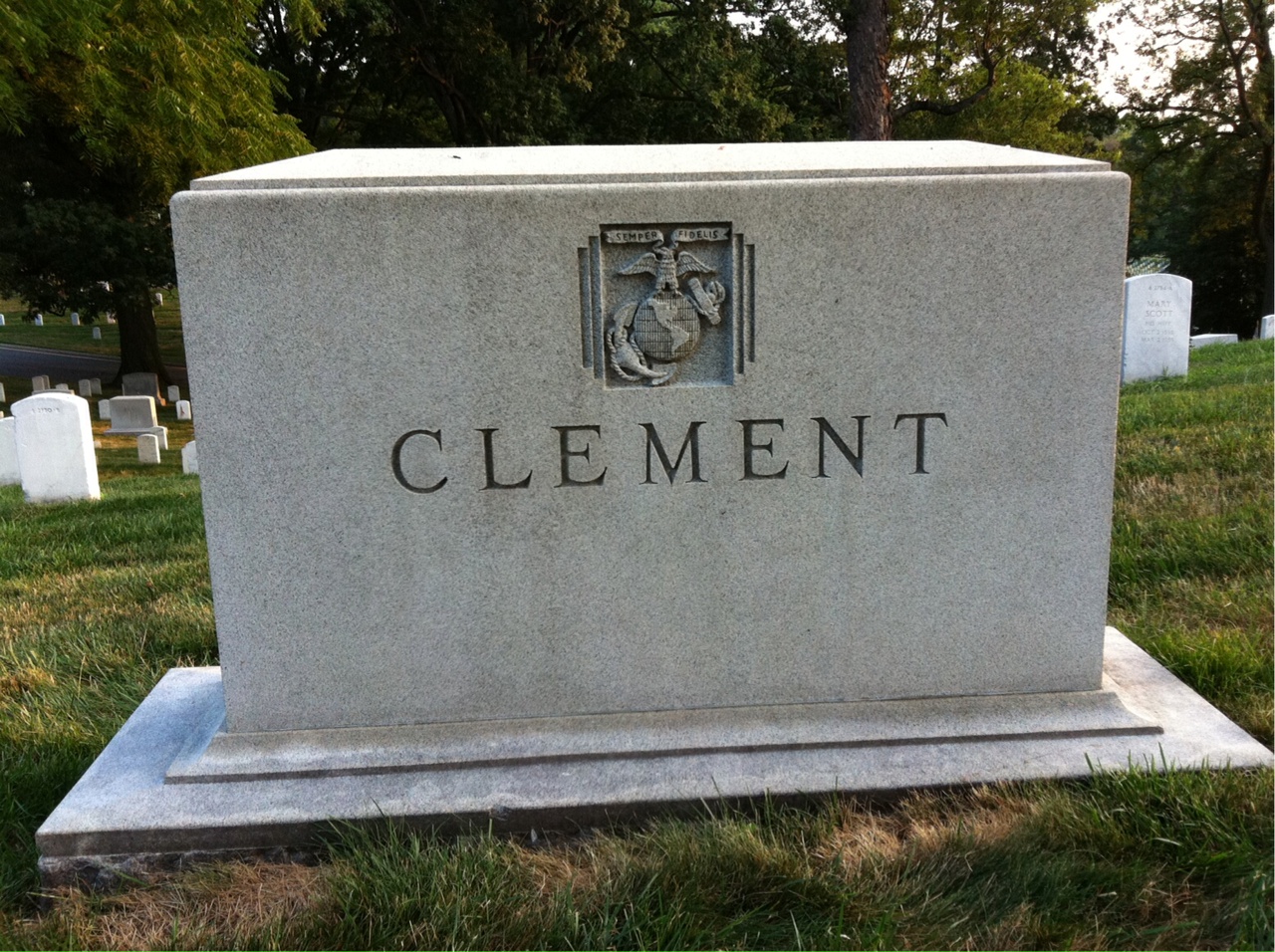 Back of headstone — William Clement