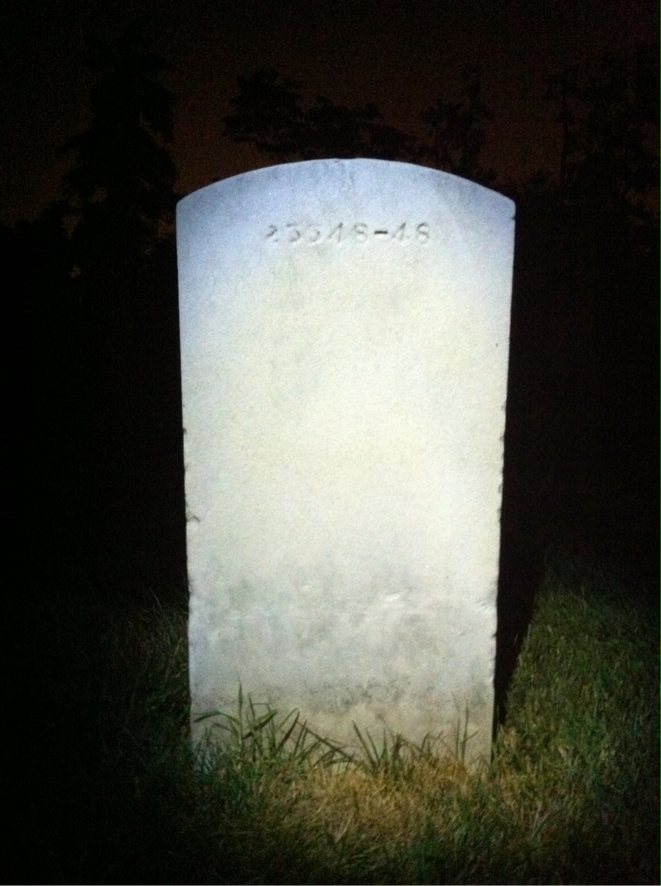 Back of headstone — Myron Baker