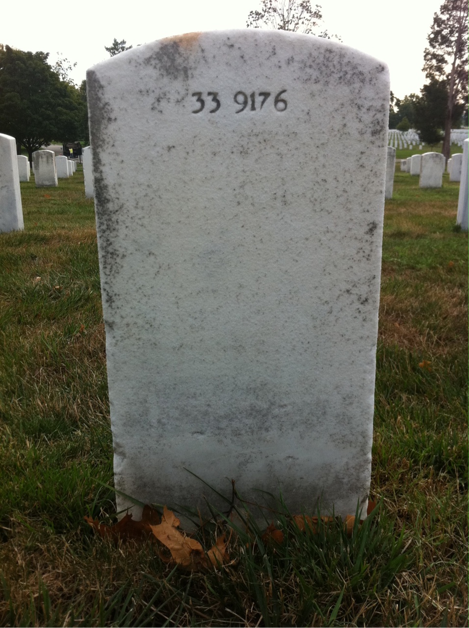 Back of headstone — William H Christian