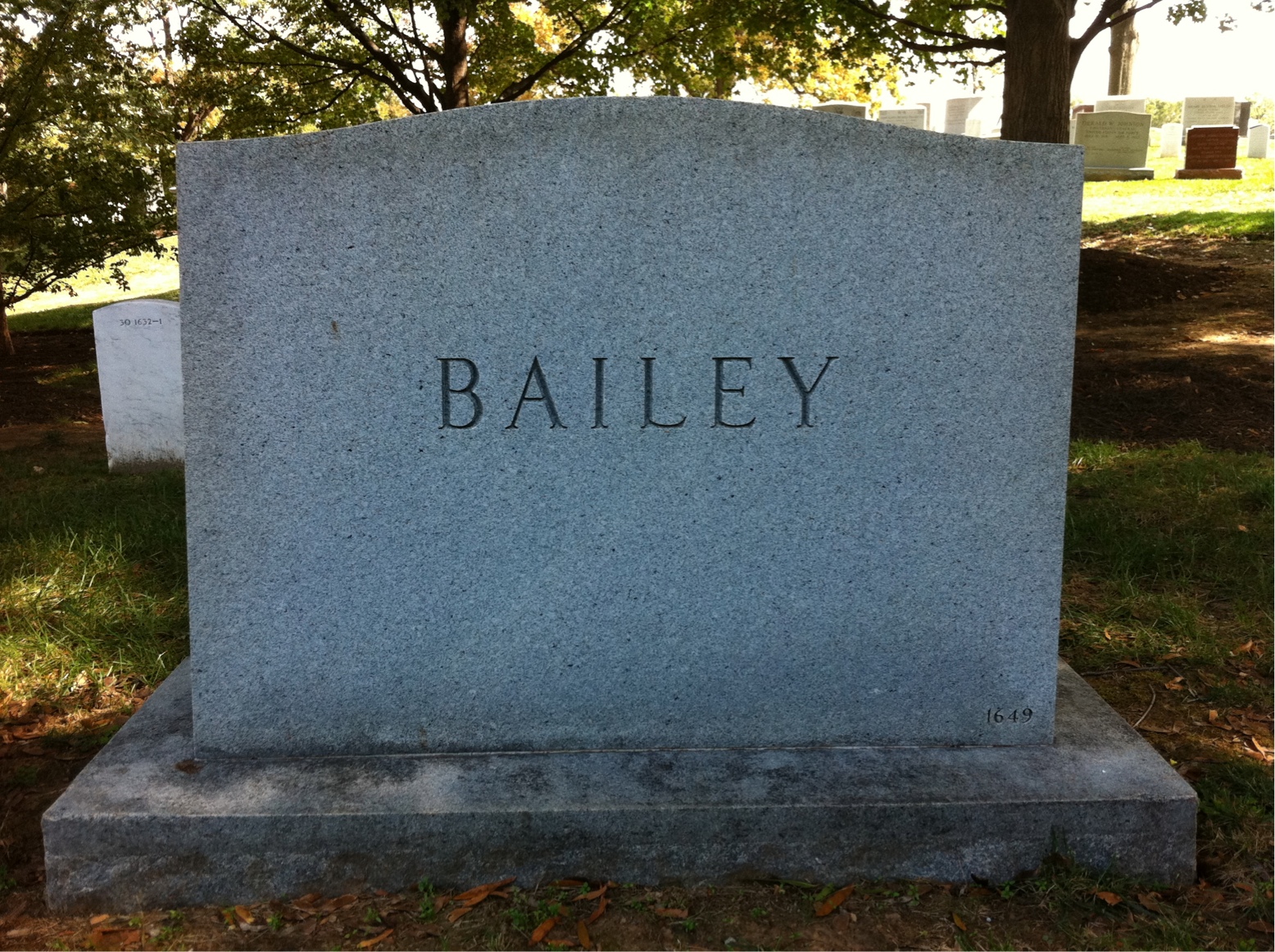 Back of headstone — Lillian Bailey