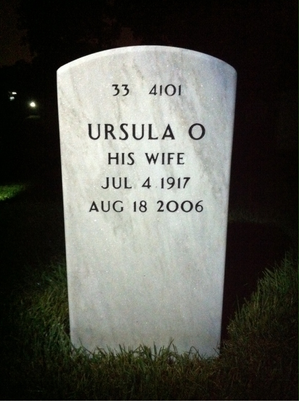 Back of headstone — Harold Burwell