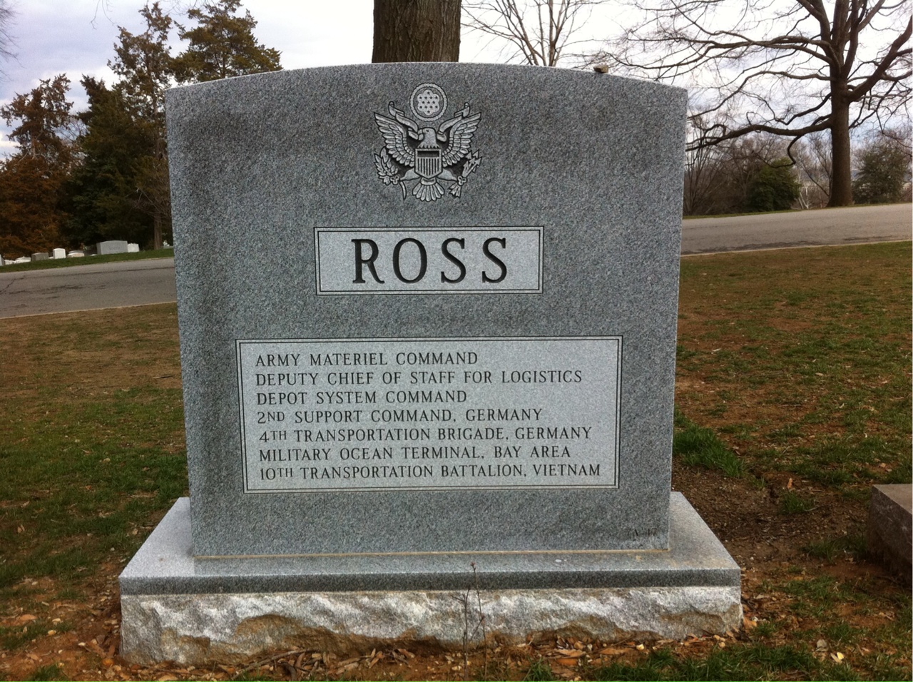 Back of headstone — Jimmy Douglas Ross