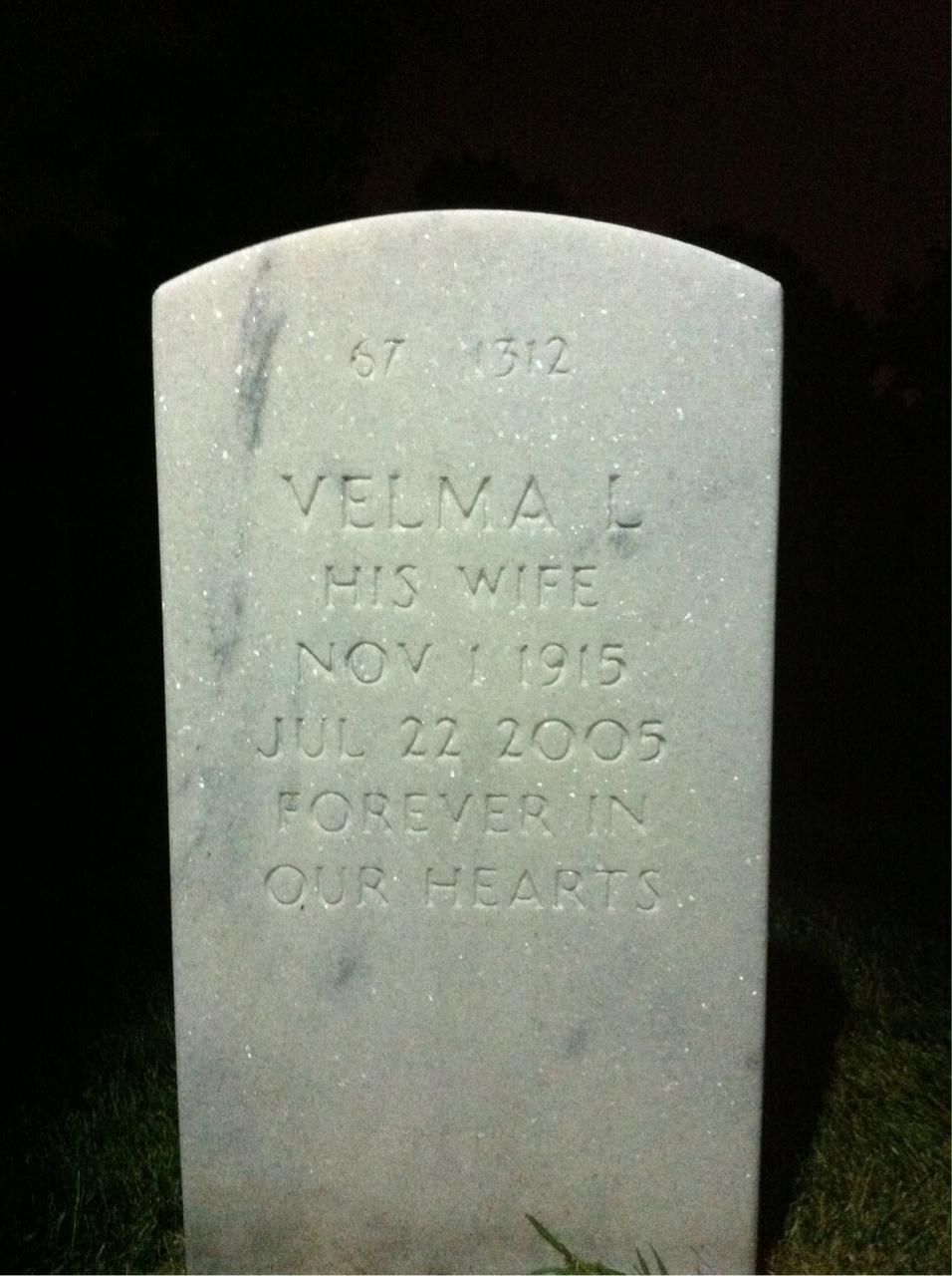 Back of headstone — Curtis Kime