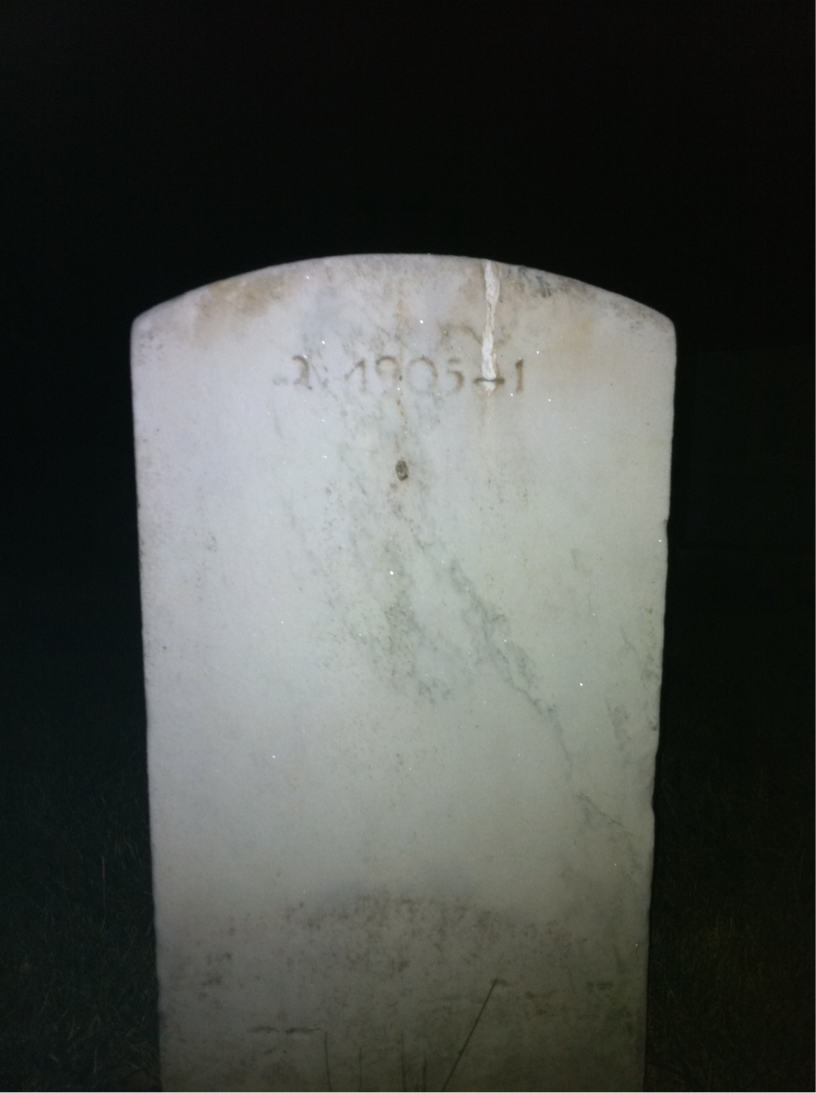 Back of headstone — Mary Arnold