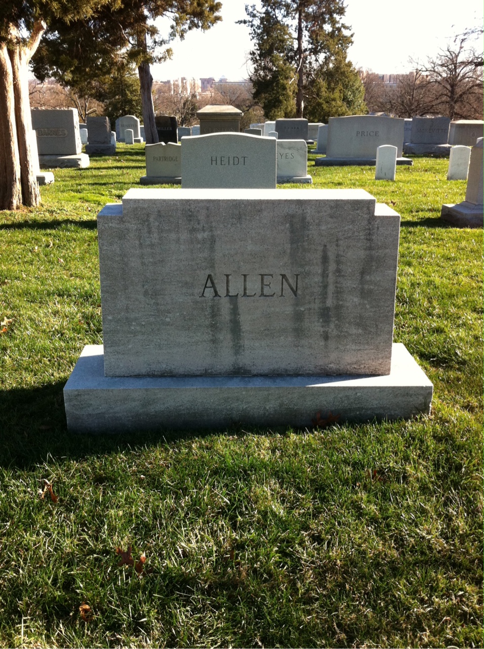 Back of headstone — Elizabeth Allen