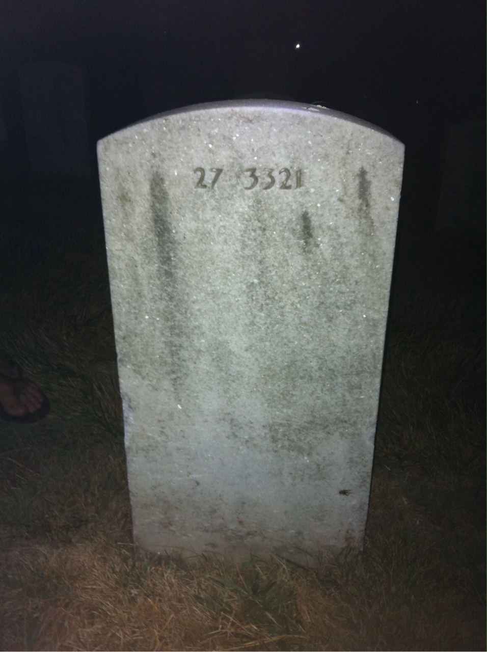 Back of headstone — Barney Ashbury