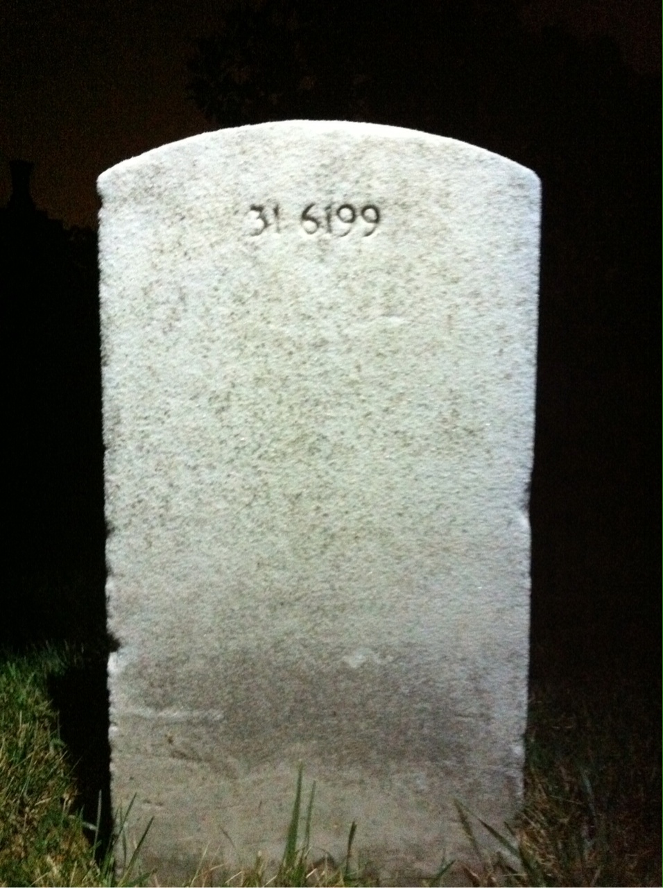 Back of headstone — Augustus Adams