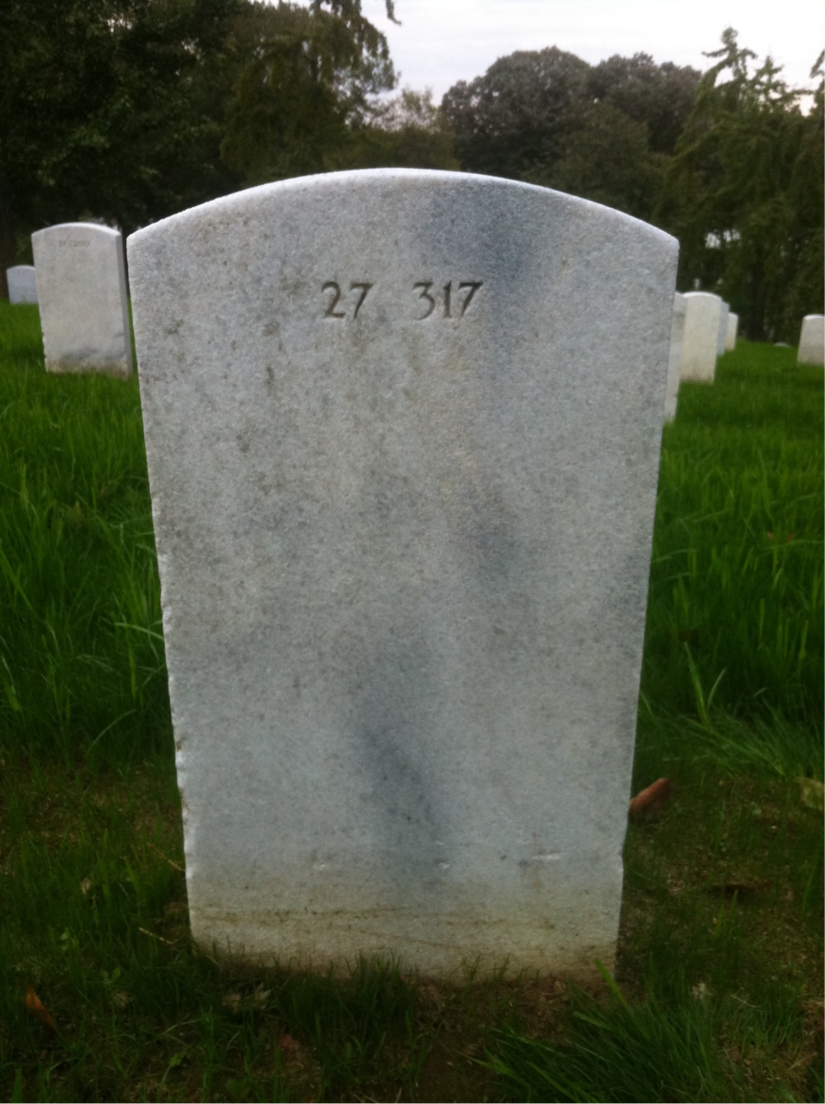 Back of headstone — Dennis Moran