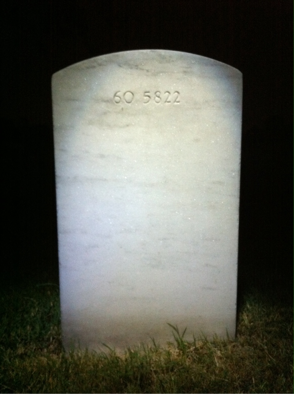 Back of headstone — Joe Alderman