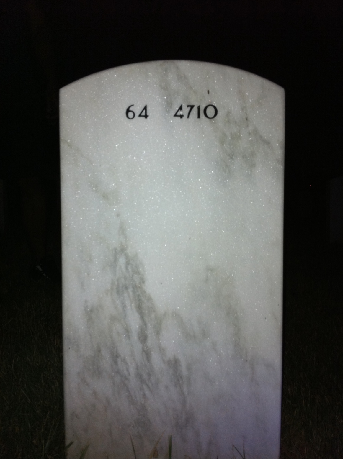 Back of headstone — Bernard Cook