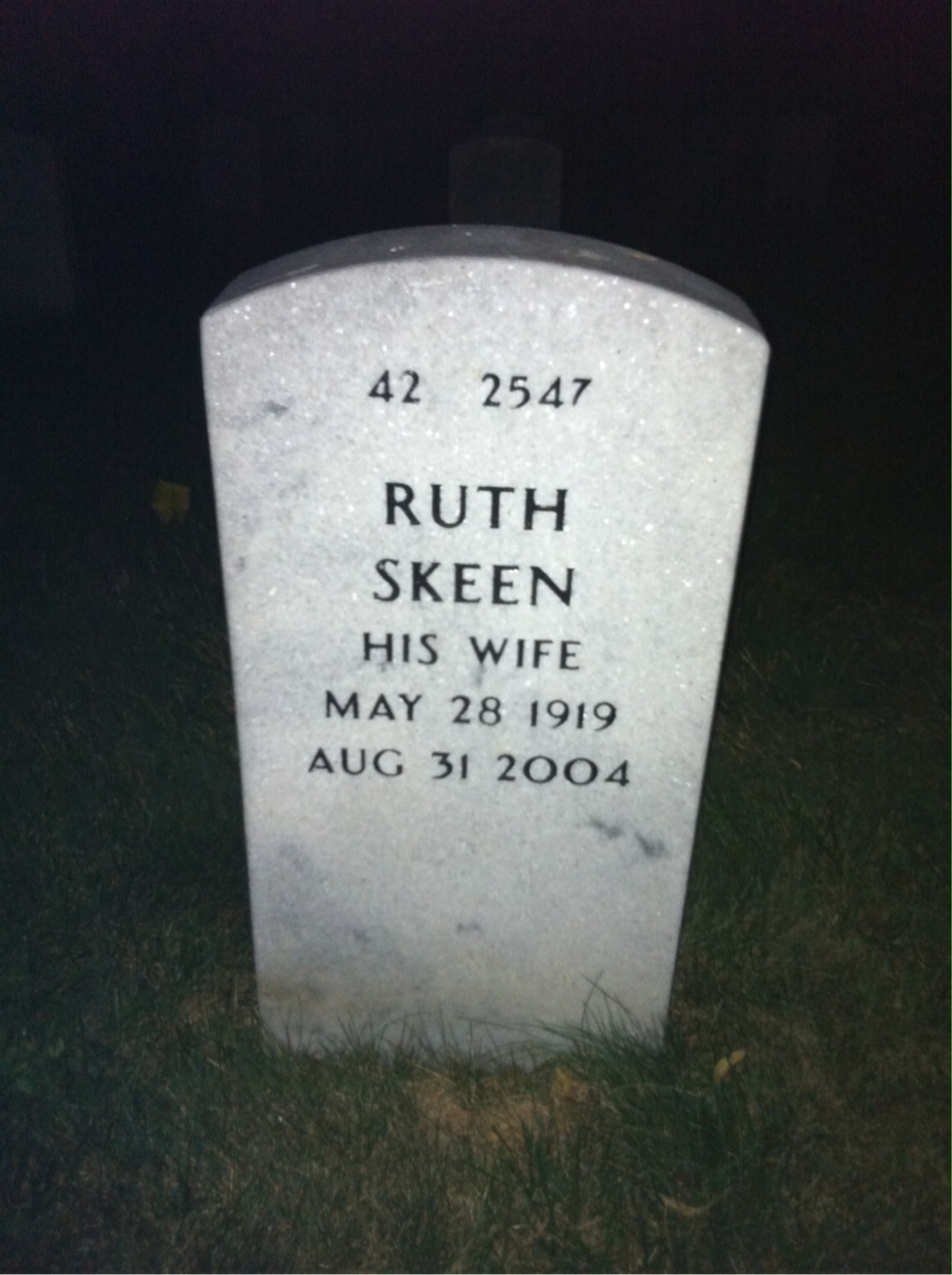 Back of headstone — William Ryle
