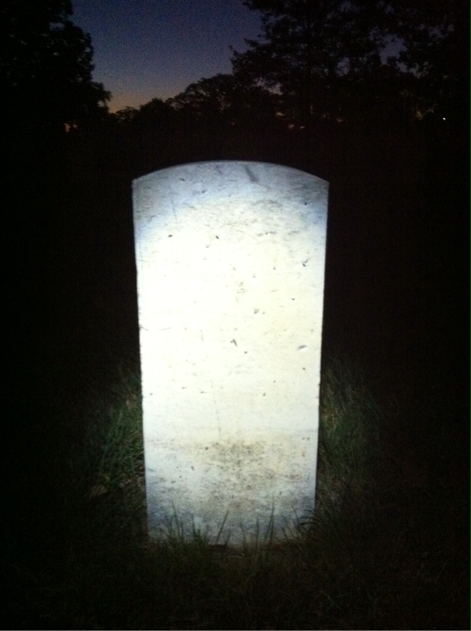 Back of headstone — John Ames