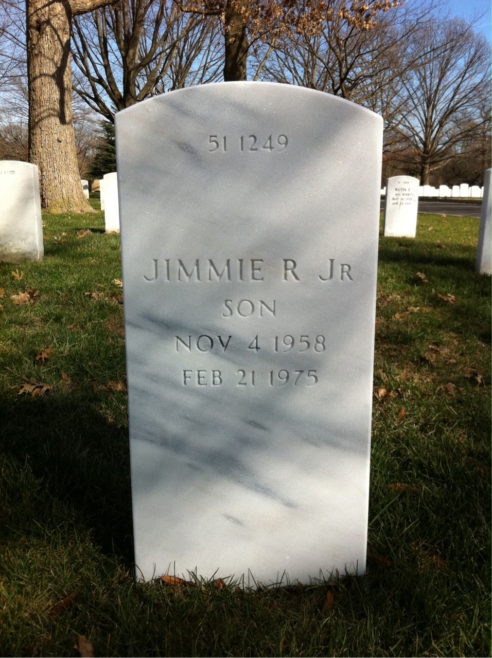 Back of headstone — Jimmie Ammons